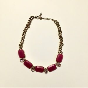 Gold and pink statement necklace